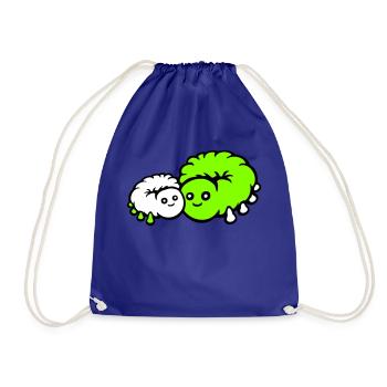 2 Caterpillar Mom Dad Child Family Mother Father Cute - Drawstring Bag - royal blue - Front