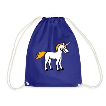 Unicorn Evil Angry Attack Teeth Grinding Sour - Drawstring Bag - royal blue - Front