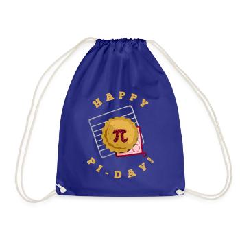 Happy Pi Day Apple Cake Mathematics March 3 14 - Drawstring Bag - royal blue - Front