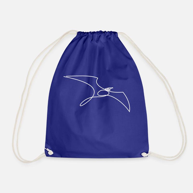 ein Vogel als Liniendesign - Turnbeutel - Königsblau