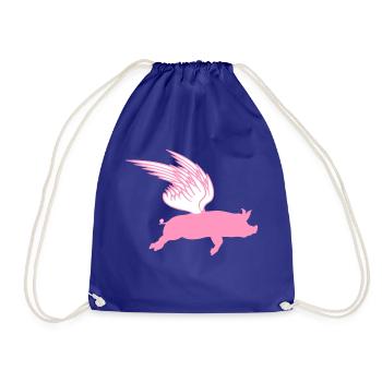 When Flying Wings Flying Pigs Can Fly - Drawstring Bag - royal blue - Front