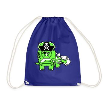 Triceratops Stegosaurus 2 Dinosaure Pirate Dino - Sac de sport léger - bleu roi - Devant