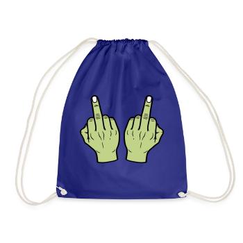 Mittelfinger Hand - Turnbeutel - Königsblau - Vorne