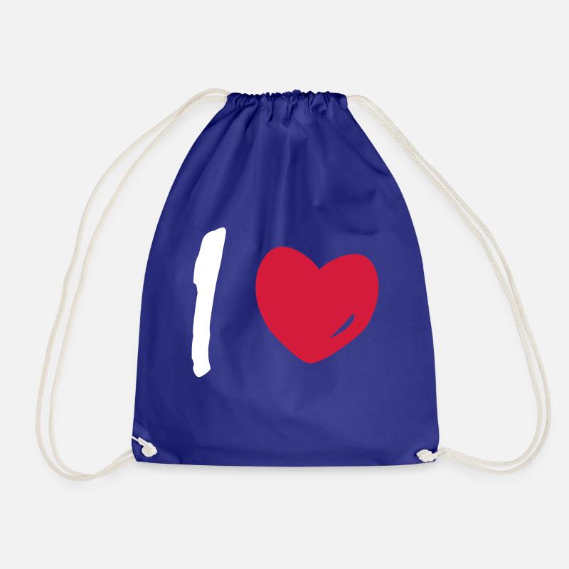 I love - Turnbeutel - Königsblau