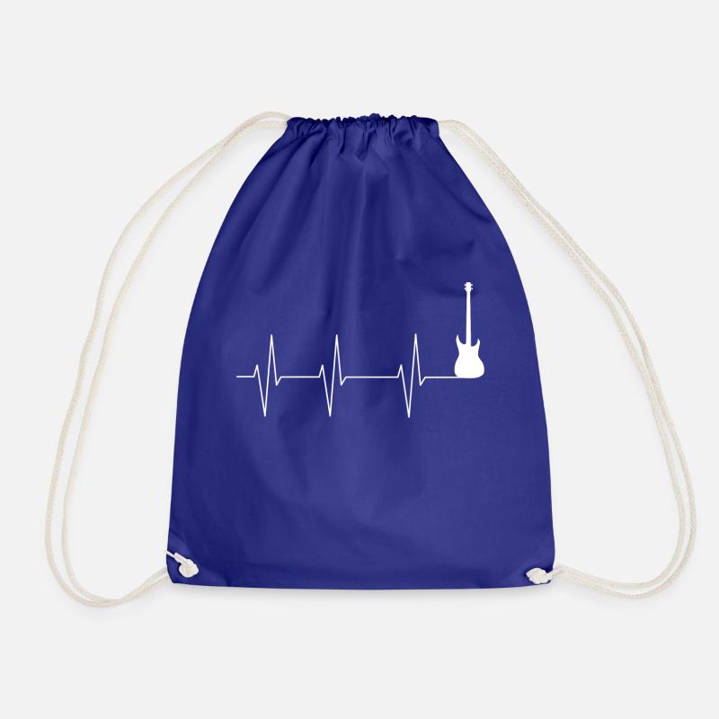 Heartbeat Guitar - Drawstring Bag - royal blue