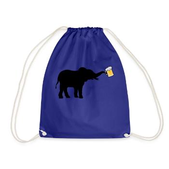 Beer Jug Elephant cool - Drawstring Bag - royal blue - Front
