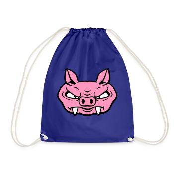 Böse Wildsau Wildschwein Gefährlich Comic Schwein - Turnbeutel - Königsblau - Vorne