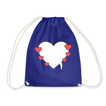 Speech bubble with hearts - Drawstring Bag - royal blue - Front