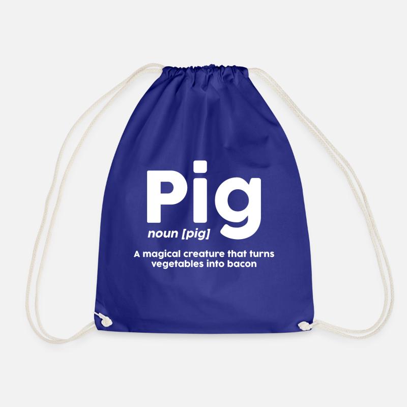 Best Hilarious Pig Definition A Magical Creature - Drawstring Bag - royal blue