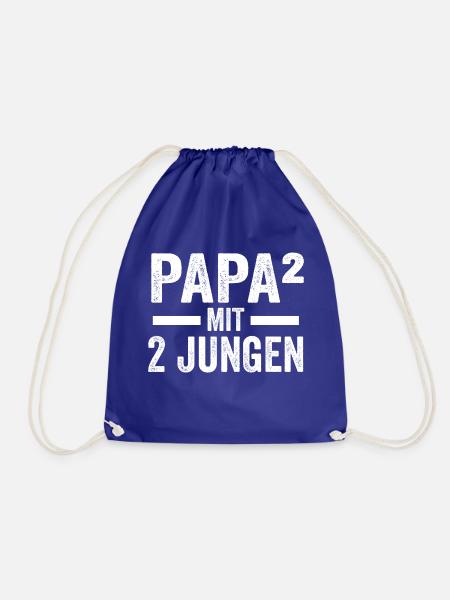 Papa 2 Söhne Papa von 2 Jungen Geschenk - Turnbeutel - Königsblau