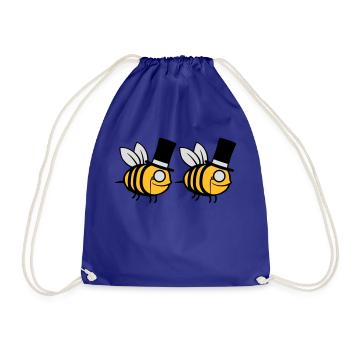 Team Zylinder Hut Bienen - Turnbeutel - Königsblau - Vorne