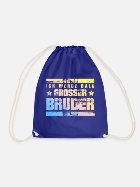 Ich werde Bald Bruder - Turnbeutel - Königsblau