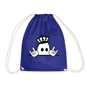 Cute Metal Halloween Ghost King Crown Ghost - Drawstring Bag - royal blue - Front