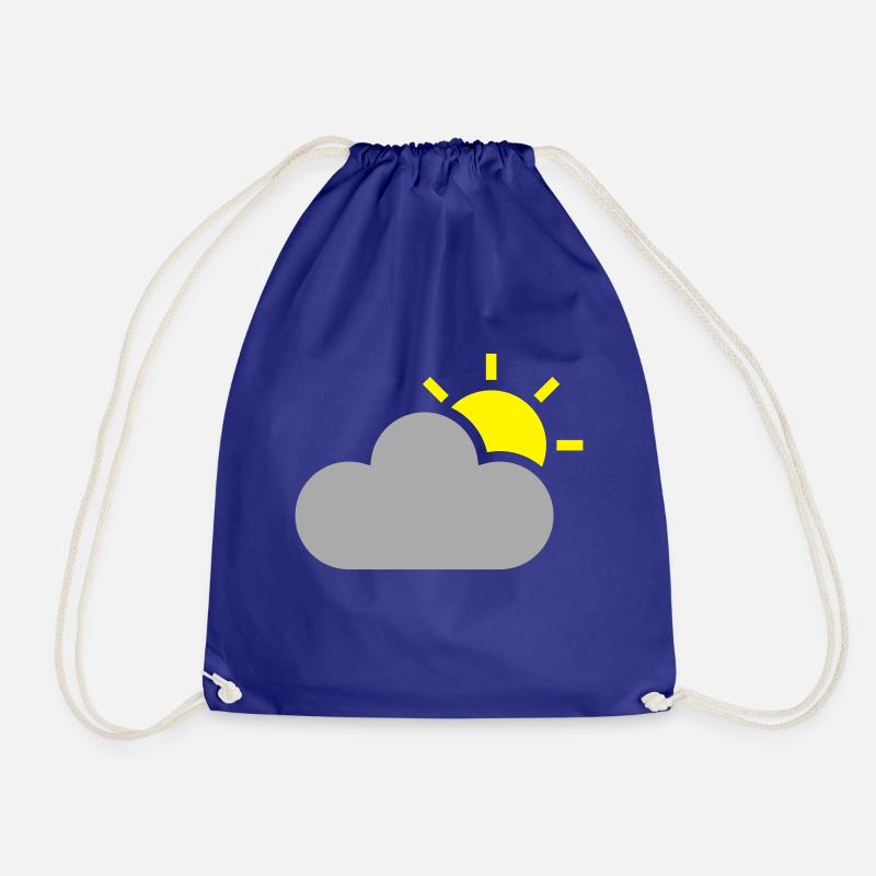 weather symbol - sun & cloud - Drawstring Bag - royal blue