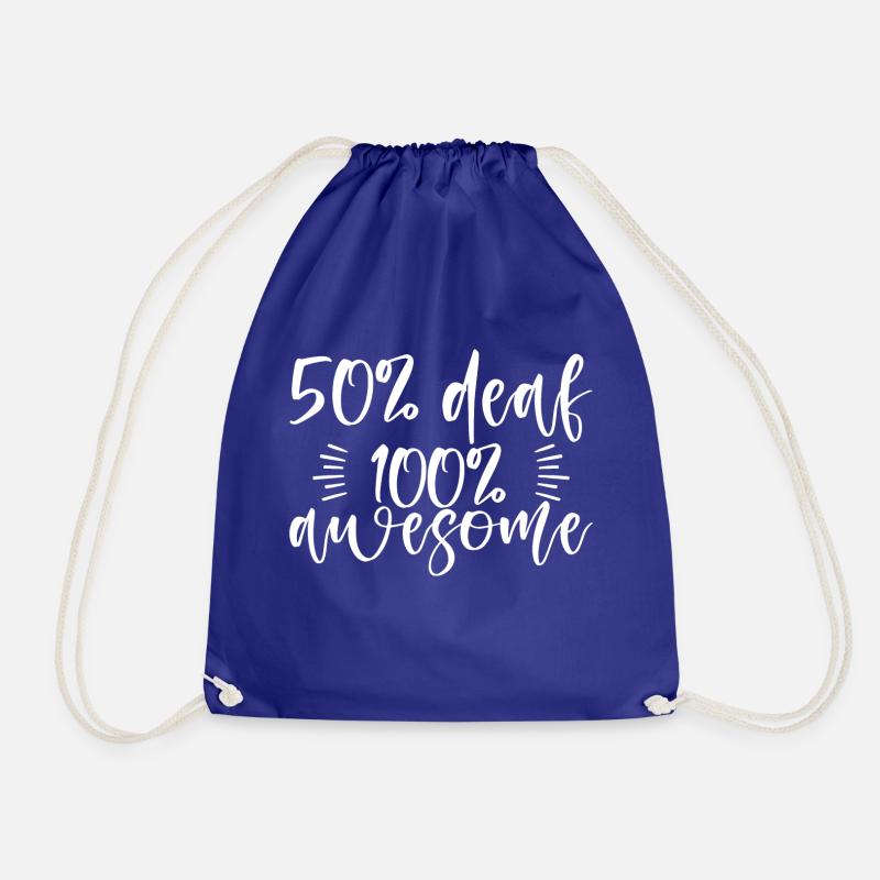 50% Deaf 100% Awesome 2 - Turnbeutel - Königsblau