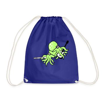 2 Octopus Guitar Flute Octopus Squid Friends - Drawstring Bag - royal blue - Front