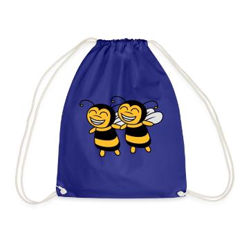 2 Kleine Bienen Freunde - Turnbeutel - Königsblau - Vorne