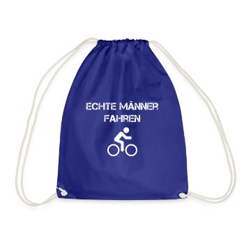 Echte Männer Fahren Fahrrad - Turnbeutel - Königsblau - Vorne