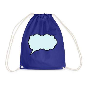 cloud bubble design - Drawstring Bag - royal blue - Front