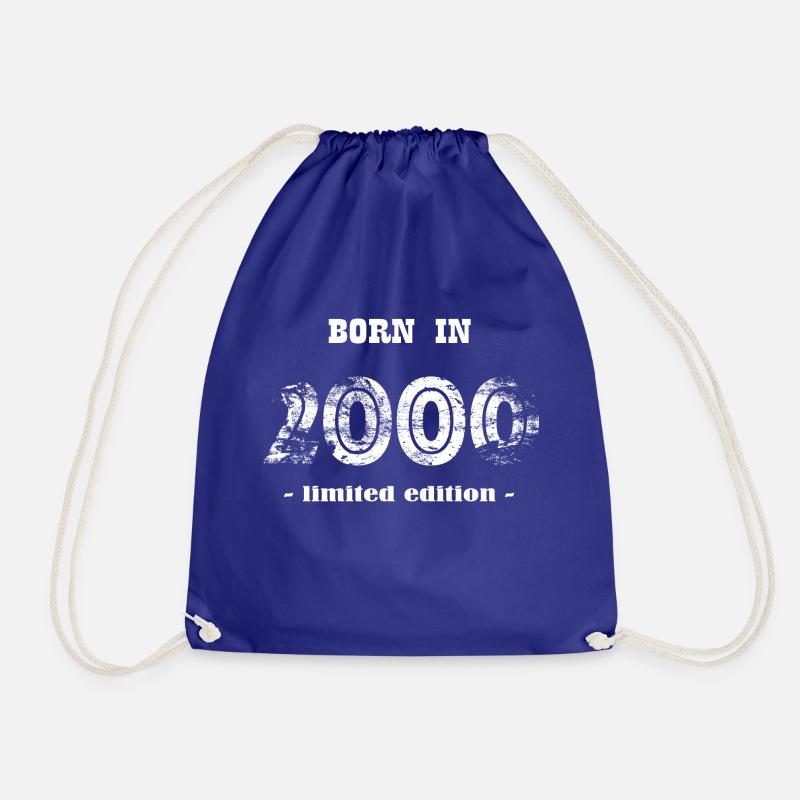 BORN IN 2000 - limited edition - Drawstring Bag - royal blue