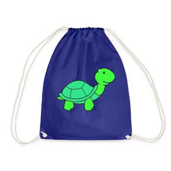 turtle - Drawstring Bag - royal blue - Front