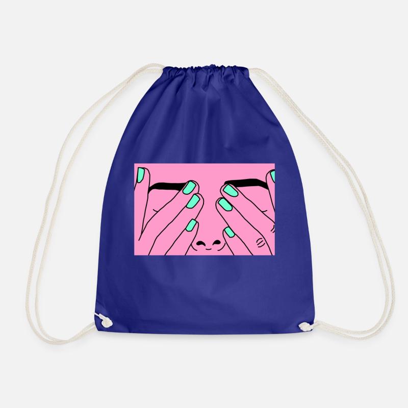 Face rose - Drawstring Bag - royal blue