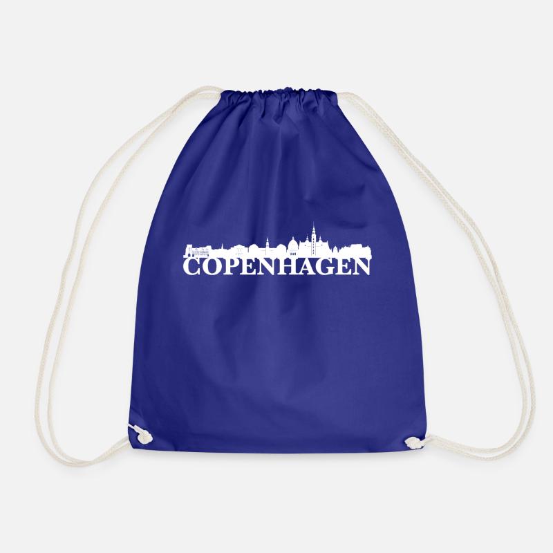 Copenhagen Dänemark Skyline Geschenk Idee - Turnbeutel - Königsblau