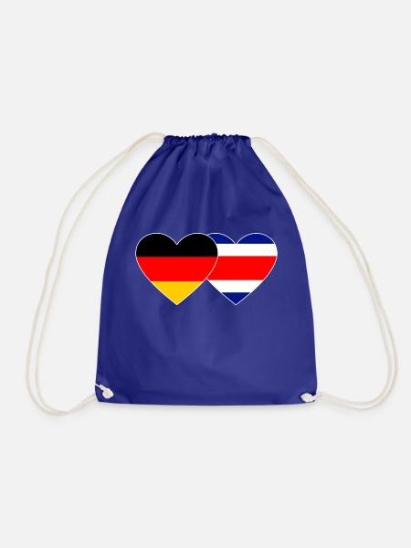 Deutschland Costa Rica Flagge Herz - Turnbeutel - Königsblau