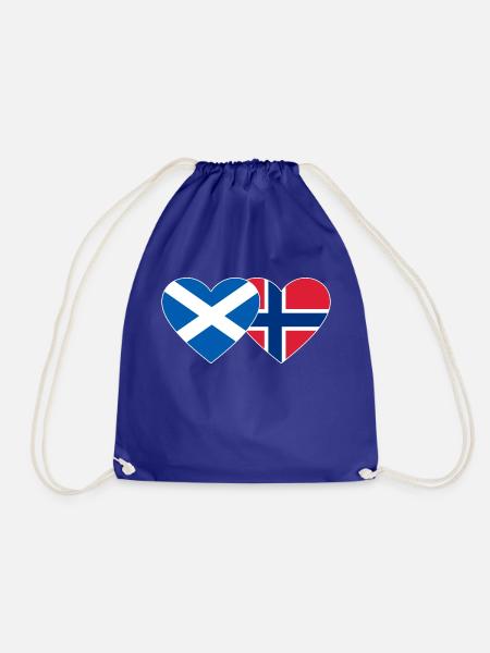Schottland Norwegen Flagge Herz - Turnbeutel - Königsblau