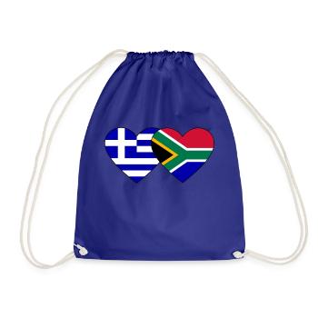 Griechenland Südafrika Flagge Herz - Turnbeutel - Königsblau - Vorne