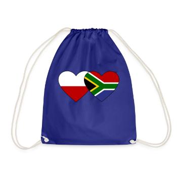 Poland South Africa Flag Heart - Drawstring Bag - royal blue - Front