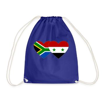 Südafrika Syrien Flagge Herz - Turnbeutel - Königsblau - Vorne
