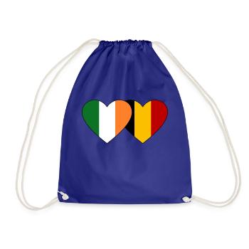 Ireland Belgium Flag Heart - Drawstring Bag - royal blue - Front