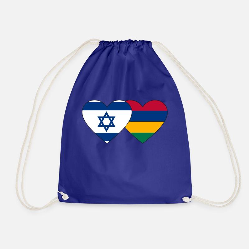 Israel Mauritius Flagge Herz - Turnbeutel - Königsblau