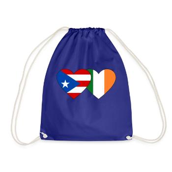 Puerto Rico Irland Flagge Herz - Turnbeutel - Königsblau - Vorne
