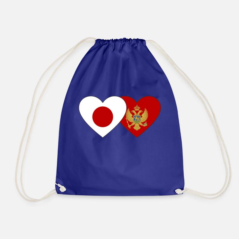 Japan Montenegro flag - Drawstring Bag - royal blue
