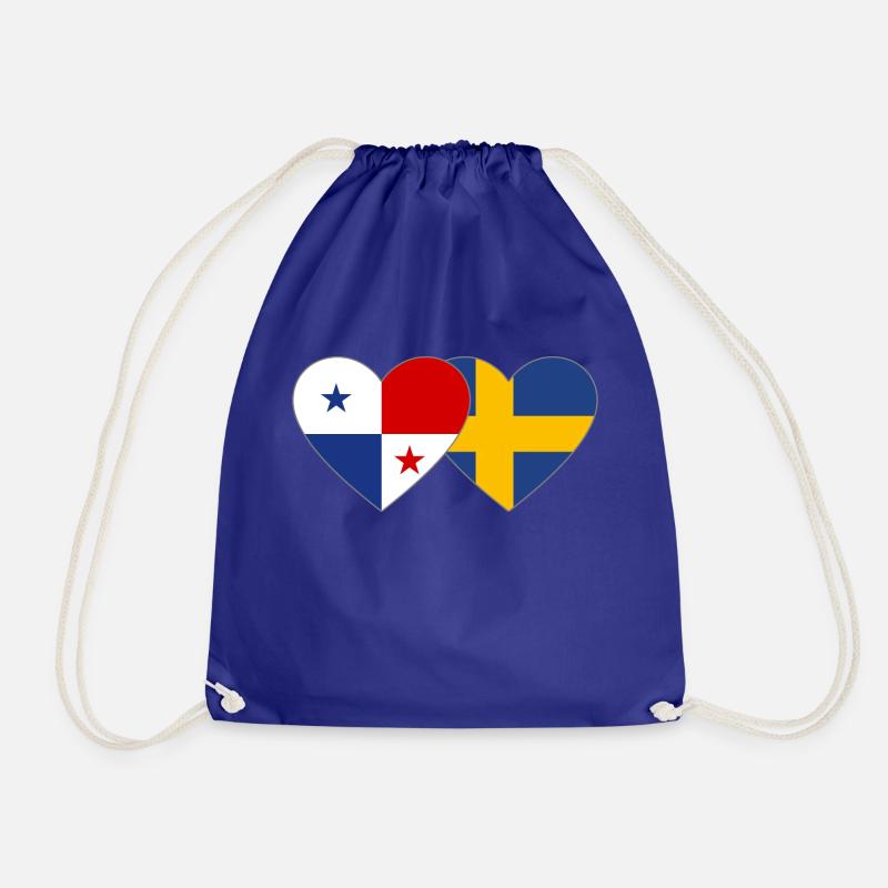 Panama Schweden Flagge Herz - Turnbeutel - Königsblau