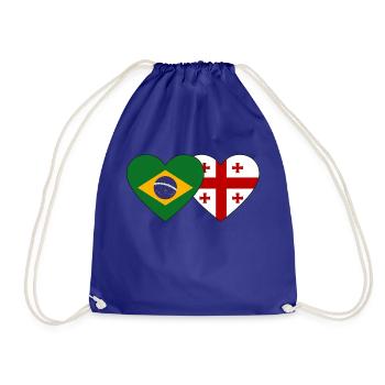 Brazil Georgia Flag Heart - Drawstring Bag - royal blue - Front