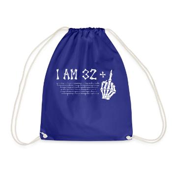 I Am 32 Plus Middle Finger - 33rd Birthday - Drawstring Bag - royal blue - Front