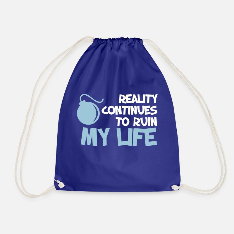 Funny Quotes. Quote. Humor. gift - Drawstring Bag - royal blue