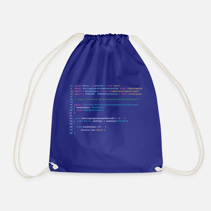 Code des programmeurs dans React - Sac de sport léger - bleu roi