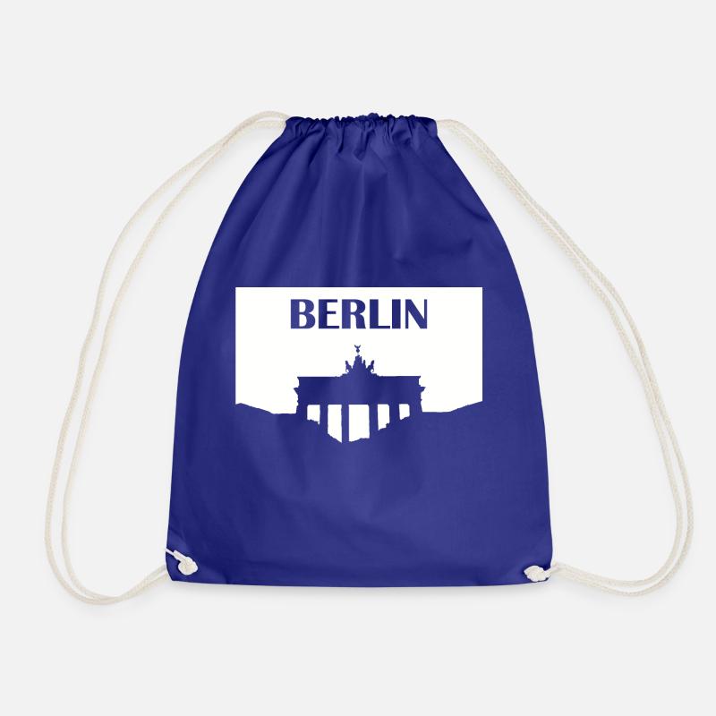 Berlin Brandenburg Gate white - Drawstring Bag - royal blue