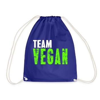 TEAM VEGAN Awesome Vegan Vegetarian T-Shirt - Drawstring Bag - royal blue - Front