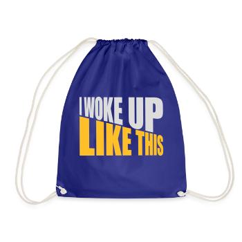 woke up like this - Drawstring Bag - royal blue - Front