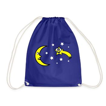Mond und Sterne - Turnbeutel - Königsblau - Vorne