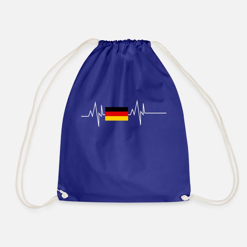 Germany Flag Heartbeat - Drawstring Bag - royal blue