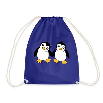 2 mignons petits pingouins drôles amis aiment l’équipe - Sac de sport léger - bleu roi - Devant