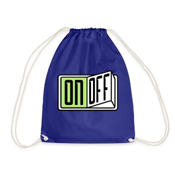 on off switch button button turn off - Drawstring Bag - royal blue - Front