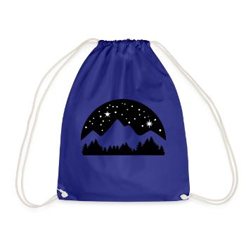 Mountains, Forest and Starry Night Sky - Sac de sport léger - bleu roi - Devant