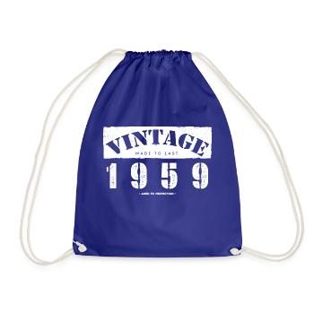 64 Year Old: Vintage Classic 1959 64th Birthday - Drawstring Bag - royal blue - Front